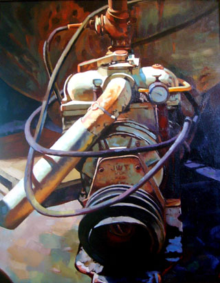 <em>Pump</em>, oil on canvas, 80x70cm