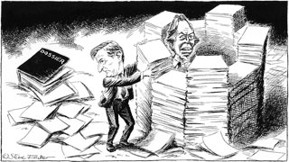 Pen & ink, published in <em>The Daily Telegraph</em>