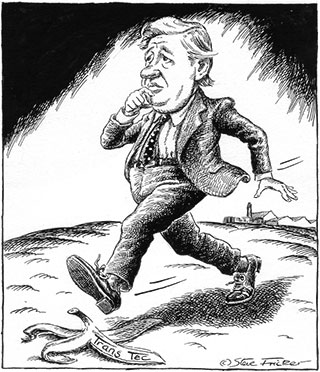 Pen & ink, published in <em>The Daily Telegraph</em>