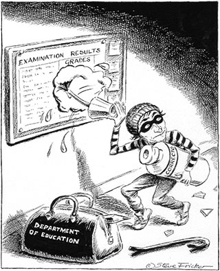 Pen & ink, published in <em>The Daily Telegraph</em>