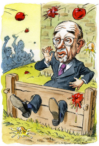 Pen & ink with watercolour, published in <em>The Daily Telegraph</em>