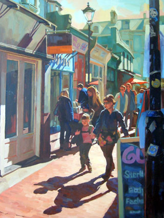 <em>Morning, North Laine</em>, oil on canvas, 90x70cm